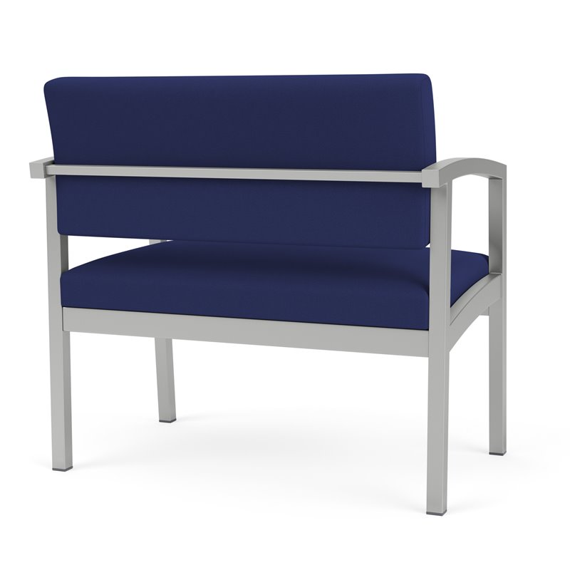Pemberly Row Fabric Bariatric Chair in Silver/Open House Cobalt