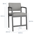 Pemberly Row Modern Polyurethane Hip Chair in Charcoal/Castillo Batik