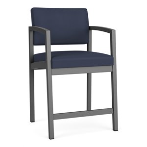 Pemberly Row Modern Polyurethane Hip Chair in Charcoal/Castillo Batik