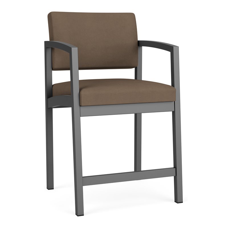 Pemberly Row Modern Polyurethane Hip Chair in Charcoal/Castillo Quarry