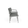 Pemberly Row Modern Fabric 3-Seat Sofa in Silver/Open House Asteroid