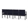 Pemberly Row Fabric 4 Seats Reception Chair in Charcoal/Open House Navy