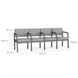 Pemberly Row Fabric 4 Seats Reception Chair in Charcoal/Open House Navy