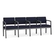 Pemberly Row Fabric 4 Seats Reception Chair in Charcoal/Open House Navy