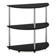 Pemberly Row Turn-N-Tube Engineered Wood Half Round Console Table in Black Oak