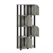 Pemberly Row Engineered Wood 5-Tier Storage Shelf with 4 Doors in Oak Gray