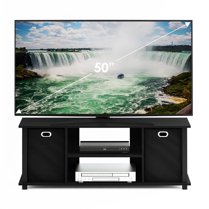 Pemberly Row Wood Entertainment Center w/Storage Bins for TV up to 50