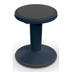 Pemberly Row 17-24&quot Plastic Hierarchy Height Adjustable Grow Tall Stool in Navy