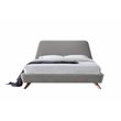 Pemberly Row Wood and Fabric Upholstered Queen Platform Bed in Gray