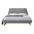 Pemberly Row Wood and Fabric Upholstered Queen Platform Bed in Gray