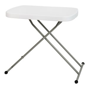 Pemberly Row 26&quot Plastic Folding TV Tray/Laptop Table in Granite White