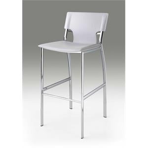 Pemberley Row Leather White Bar Stools Rectangular Contemporary 17&quot x 17&quot x 36&quot Unassembled