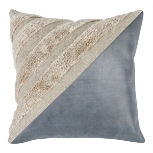 Pemberly Row 20x20&quot Transitional Fabric Throw Pillow in Blue/Ivory