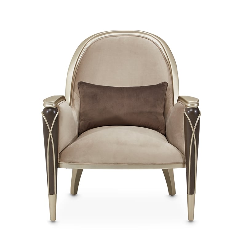 Pemberly Row Modern Accent Velvet Chair in Porcini/Hazelnut Brown