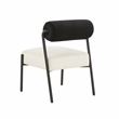 Pemberly Row Transitional Velvet Accent Chair in Cream Finish