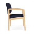 Pemberly Row Fabric Reception Guest Chair in Open House Navy/Natural