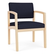 Pemberly Row Fabric Reception Guest Chair in Open House Navy/Natural