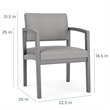 Pemberly Row Polyurethane Reception Guest Chair in Blue/Walnut