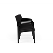 Pemberly Row 3-Seat Fabric Reception Tandem Seating in Black