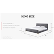 Pemberly Row Upholstered Contemporary Fabric King Platform Bed in Charcoal