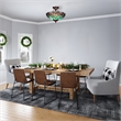 Pemberly Row Modern 2-Light Glass Semi Flush Mount Light in Green