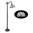Pemberly Row Modern 1-Light Metal Reading Floor Lamp in Bronze