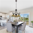 Pemberly Row Dragonfly 3-Light Glass Mini Chandelier in Dark Bronze