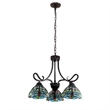 Pemberly Row Dragonfly 3-Light Glass Mini Chandelier in Dark Bronze