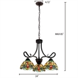 Pemberly Row Dragonfly 3-Light Glass Mini Chandelier in Dark Bronze