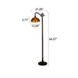 Pemberly Row Dragonfly 1-Light Metal Floor Lamp in Dark Bronze/Red
