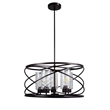 Pemberly Row 5-Light Glass Large Pendant in Oil Rubbed Bronze