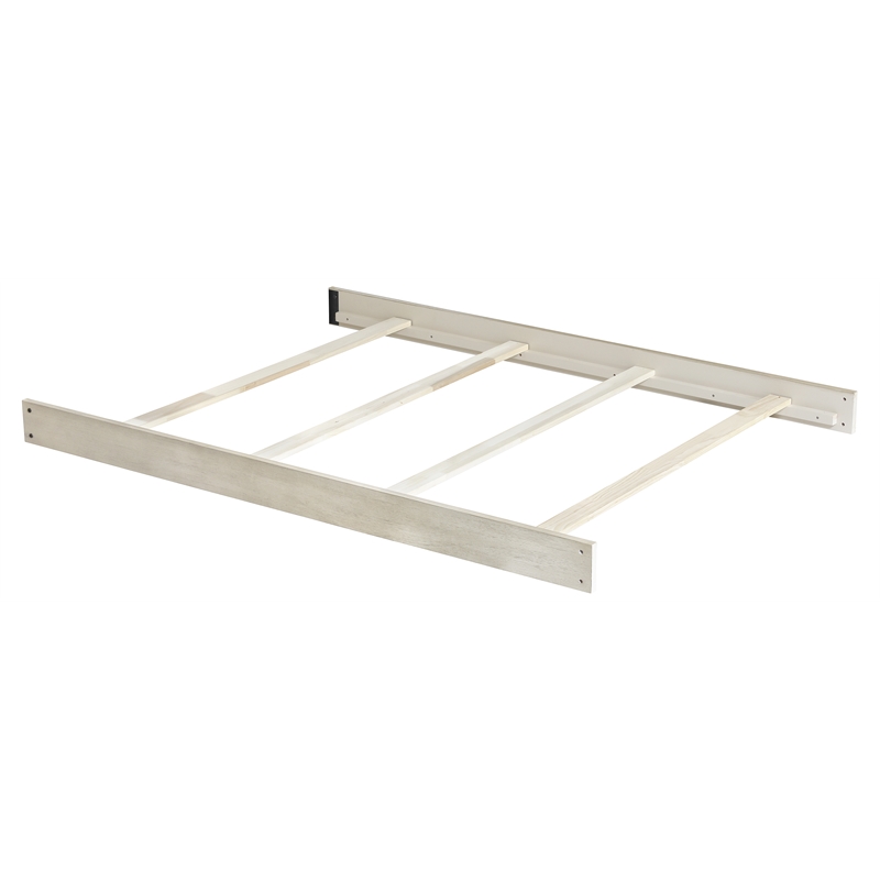 Pemberly Row Contemporary Wood Full Bed Conversion Kit in White