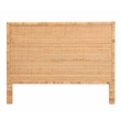 Pemberly Row Modern Rattan & Wood King Size Headboard in Brown