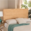 Pemberly Row Modern Rattan & Wood King Size Headboard in Brown