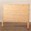 Pemberly Row Modern Rattan & Wood King Size Headboard in Brown