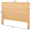 Pemberly Row Modern Rattan & Wood King Size Headboard in Brown