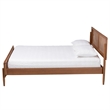 Pemberly Row Mid-Century Wood Queen Size Platform Bed in Ash Walnut