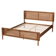 Pemberly Row Mid-Century Wood Queen Size Platform Bed in Ash Walnut