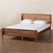 Pemberly Row Mid-Century Wood Queen Size Platform Bed in Ash Walnut