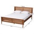 Pemberly Row Mid-Century Wood Queen Size Platform Bed in Ash Walnut