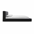 Pemberly Row Contemporary Linen Fabric King Size Bed in Black