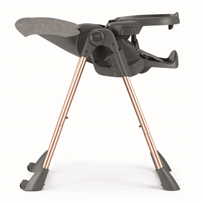 Pemberly Row Stainless Steel Pappananna with Adjustable Footrest in Rose Gold