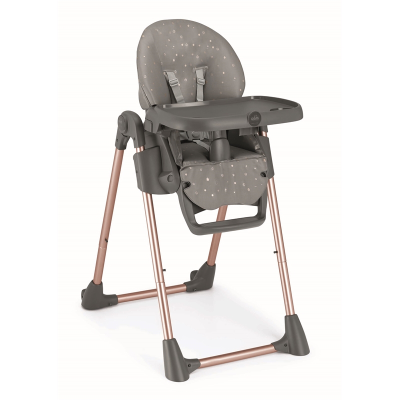 Pemberly Row Stainless Steel Pappananna with Adjustable Footrest in Rose Gold