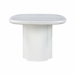 Pemberly Row Oval Faux Plaster & Stone Dining Table in White