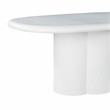 Pemberly Row Oval Faux Plaster & Stone Dining Table in White