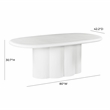 Pemberly Row Oval Faux Plaster & Stone Dining Table in White