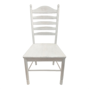 Pemberly Row Contemporary 17.5&quot Wood Dining Chair in White Wash