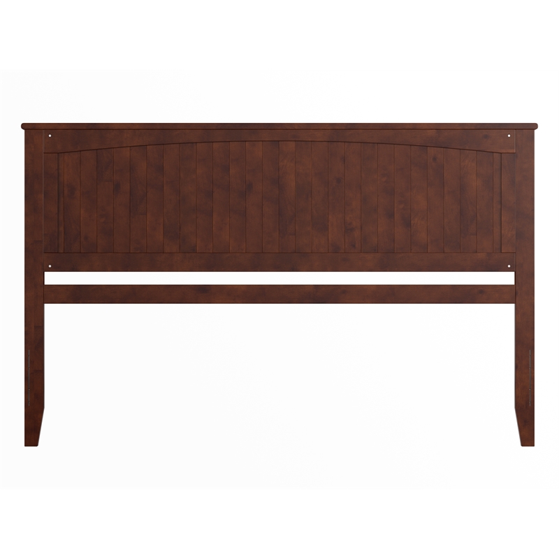 Pemberly Row Contemporary King Wood Panel Headboard in Walnut