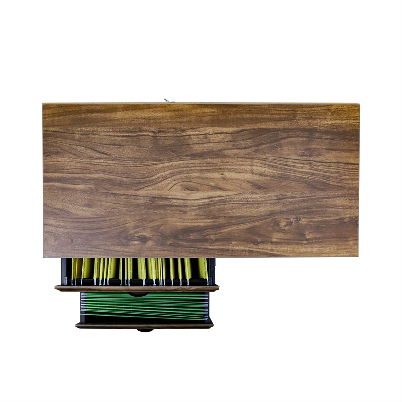Pemberly Row 2-Drawer Modern Wood File Cabinet in Brown Rustic Oak
