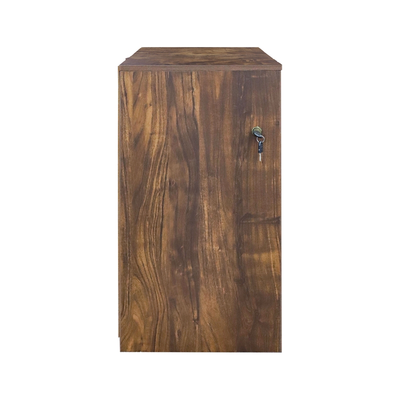 Pemberly Row 2-Drawer Modern Wood File Cabinet in Brown Rustic Oak